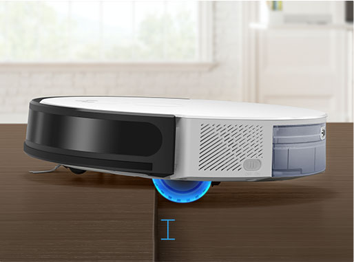 The Tapo Rv10 climbs over doorsills and thick carpets under 2 cm / 0.79 in.