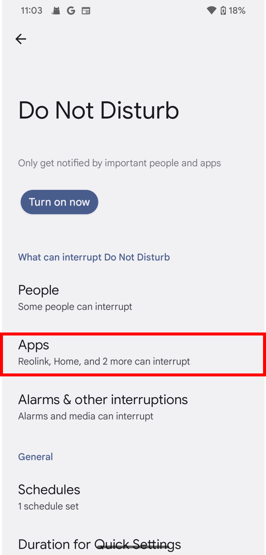 Display the position of Apps.
